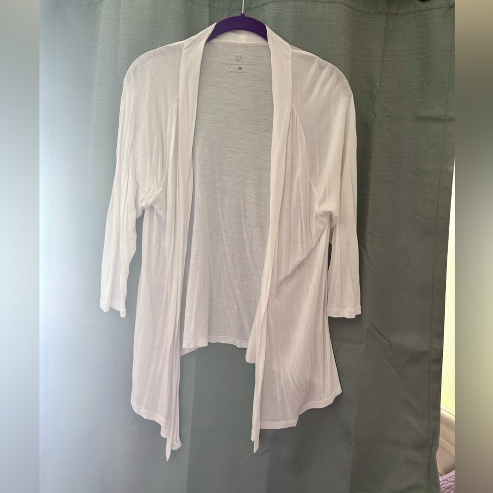 New York and Company Large White Cardigan